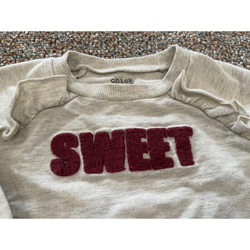 Chick Pea Girls Sweet Gray Sweater 24M - Picture 3 of 3